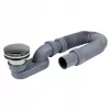Sifon pentru cadă joasă Tycner 3019/K cu dop cromat clic-clac și scurgere flexibilă