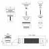 Sifon pentru cadă joasă Tycner 3019/K cu dop cromat clic-clac și scurgere flexibilă
