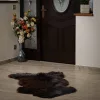 Blană naturală de miel de munte 70 cm XXS, negru-maro