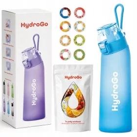   Sticlă HydroGo pentru băut 650 ml cu 7 capsule aromatizante, albastră