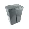 Coș de gunoi Krywałd-Katex gri cu două camere pentru sortare 50 l