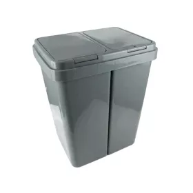   Coș de gunoi Krywałd-Katex gri cu două camere pentru sortare 50 l