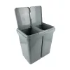Coș de gunoi Krywałd-Katex gri cu două camere pentru sortare 50 l