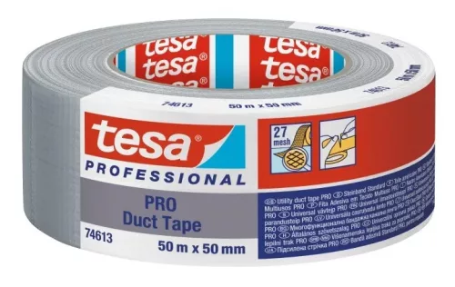Tesa PRO Duct Tape bandă de reparare argintie 50 m × 50 mm, 3 buc