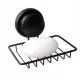 Sapuniera neagra Yoka Home Gavi cu ventuza