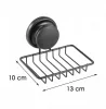 Sapuniera neagra Yoka Home Gavi cu ventuza