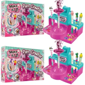   2 buc Factory Glitter Pen Creative Set Make It U DIY Pen Creator 10 pixuri