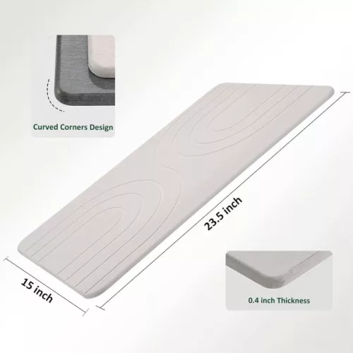 Covoraș de baie din diatomit alb Feilifan HK-BATHMAT 60 × 38 cm