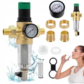   Regulator de presiune a apei cu manometru si filtru de 40 μm