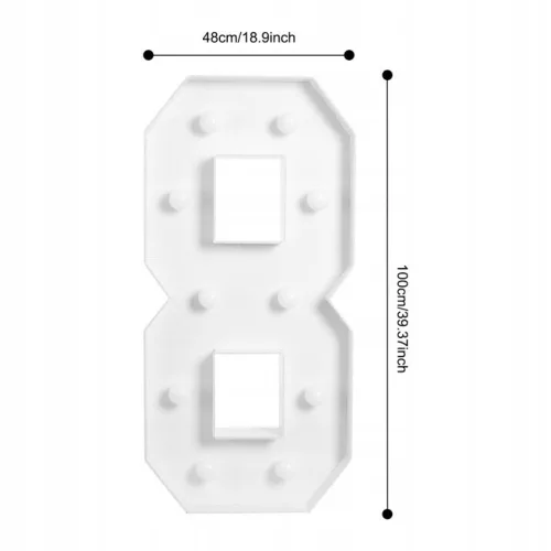 Numar 8 iluminat cu 10 LED-uri, inaltime 100 cm
