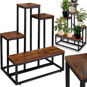   Suport pe patru niveluri Renew Force 67 cm decor din metal și lemn