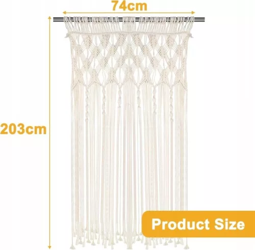 Perdeau macrame din bumbac țesut manual în stil boho