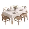 Fata de masă crem Elegant 140 × 340 cm cu tratament împotriva petelor