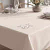 Fata de masă crem Elegant 140 × 340 cm cu tratament împotriva petelor