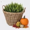 Coș decorativ din nuiele cu folie, diametru aproximativ 39 cm