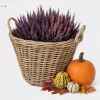 Coș decorativ din nuiele cu folie, diametru aproximativ 39 cm