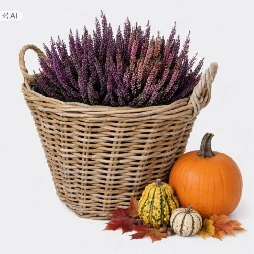 Coș decorativ din nuiele cu folie, diametru aproximativ 39 cm