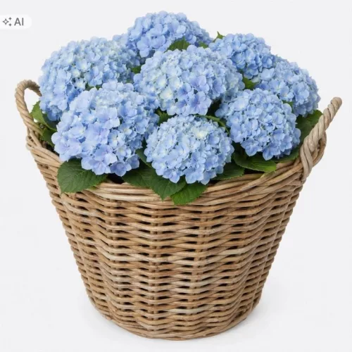 Coș decorativ din nuiele cu folie, diametru aproximativ 39 cm