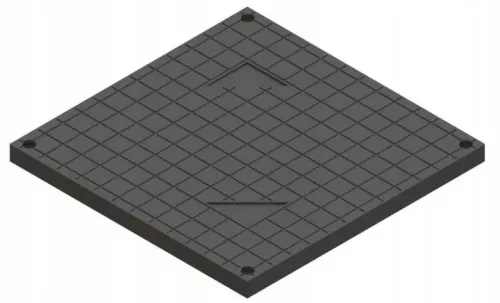 Cameră de inspecție VODALAND BASE 400 × 400 × 400 mm cu capac complet, negru