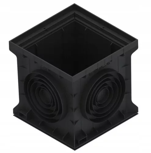 Cameră de inspecție VODALAND BASE 400 × 400 × 400 mm cu capac complet, negru