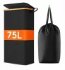 Coș negru pliabil pentru rufe 75 l cu capac