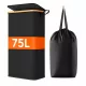 Coș negru pliabil pentru rufe 75 l cu capac
