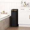 Coș negru pliabil pentru rufe 75 l cu capac