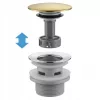 Sifon pentru chiuvetă Rea Flow REA-A9496 cu dop click-clac, auriu periat