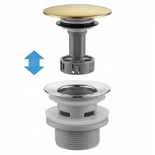 Sifon pentru chiuvetă Rea Flow REA-A9496 cu dop click-clac, auriu periat