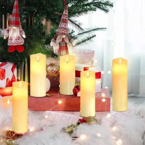 Set de 5 lumânări LED cu telecomandă și temporizator