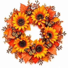Coroană de toamnă Art cu floarea-soarelui, 40 cm