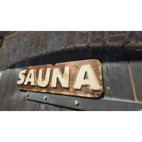 Semn din lemn SAUNA pentru usa, inaltime 14,5 cm