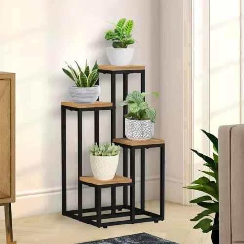 Suport metalic pentru flori Renew Force cu 4 polițe, 69 cm