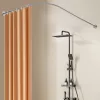 Tija de duș de colț în formă de L 70–90 × 100–150 cm argintiu