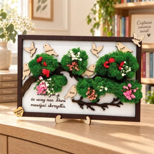 Tablou personalizat pentru profesor cu numele copiilor, 35 × 23 cm