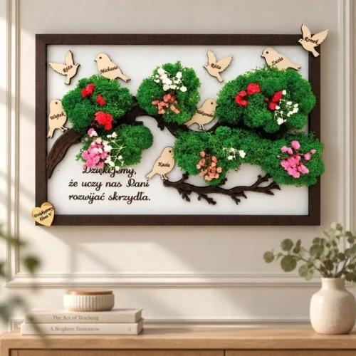 Tablou personalizat pentru profesor cu numele copiilor, 35 × 23 cm
