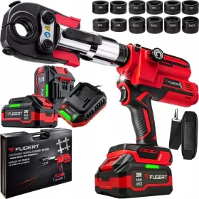   Presă de baterii Fugert FUG-0242 cu 2 baterii 20 V 4 Ah și fălci U/TH/V