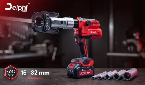 Presă fără fir Delphi Tools DT-CT6001, 68 kN, 18 V, 12 fălci V/U/TH