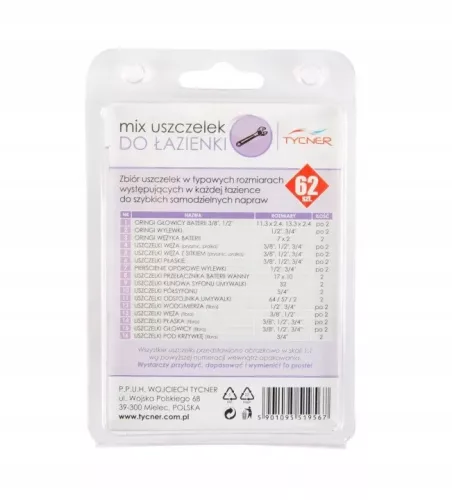 Set de garnituri pentru baie Tycner 62 piese in 31 tipuri