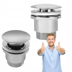   Scurgere click-clack din alamă cromată KM05CH pentru o chiuvetă fără preaplin