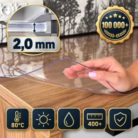   Suport de protecție transparent pentru masă 80 × 65 cm, 2 mm
