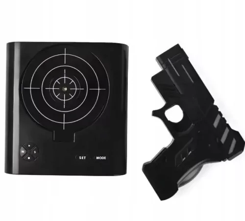 Ceas deșteptător interactiv cu țintă și pistol cu infraroșu