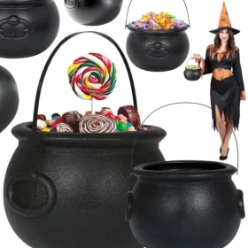  Set dublu de găletuși negre Fiestas Guirca pentru bomboane, 16 × 20 cm