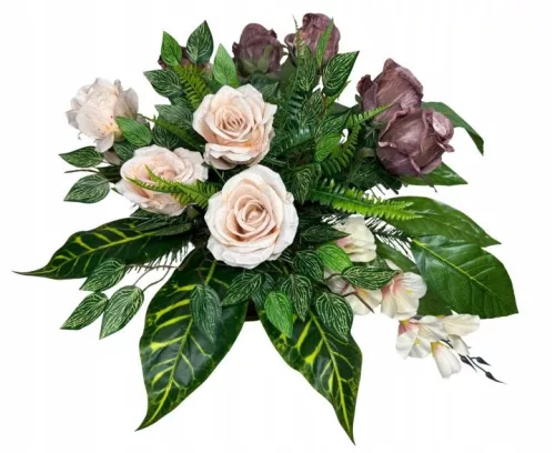 Compoziție florală de mormânt Z17 cu vază și ghiveci