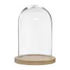 Cupolă de sticlă Atmosphera 136615A cu bază din lemn, 26 cm