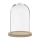 Cupolă de sticlă Atmosphera 136615A cu bază din lemn, 26 cm