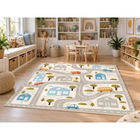 Covor pvc pentru copii cu hartă a străzilor 150 × 150 cm