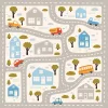 Covor pvc pentru copii cu hartă a străzilor 150 × 150 cm