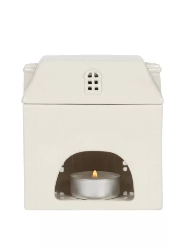 Șemineu ceramic alb pentru ceară parfumată Casa 11,5 cm
