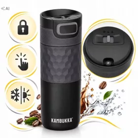 Kambukka Etna, termos negru 500 ml cu capac încuietor